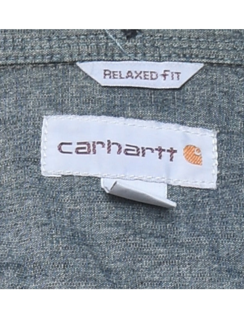 Carhartt Checked Light Green & Off-White Flannel Shirt - L