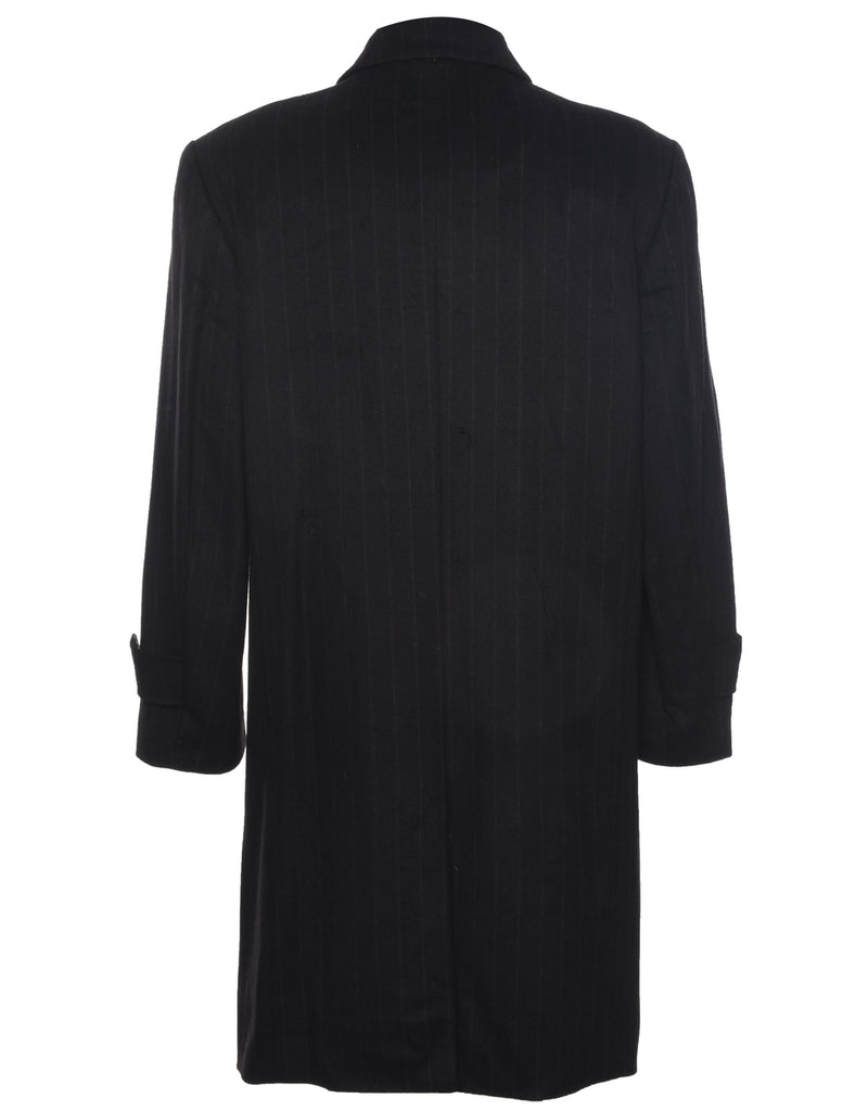 Cashmere Stripy Pattern Coat - L