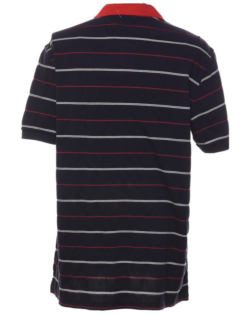 Chaps Black & Red Striped Polo Shirt - L