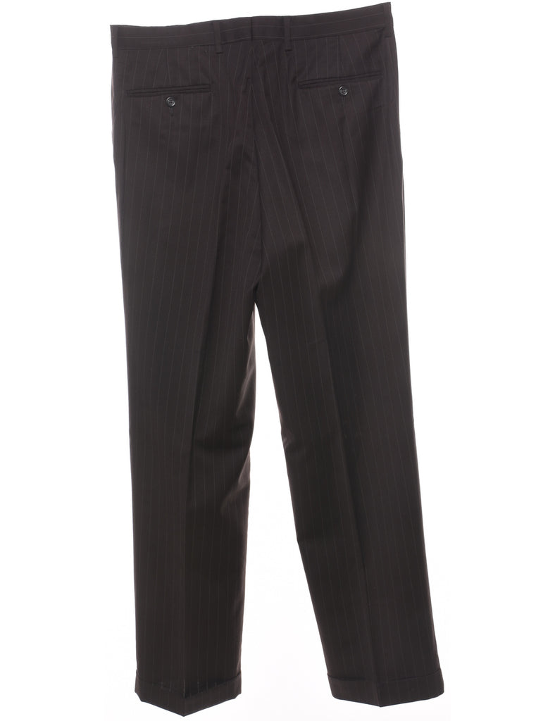 Chaps Black Striped Trousers - W34 L31