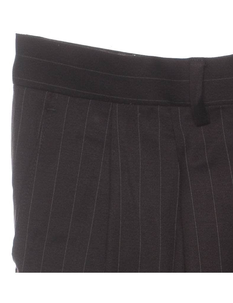 Chaps Black Striped Trousers - W34 L31