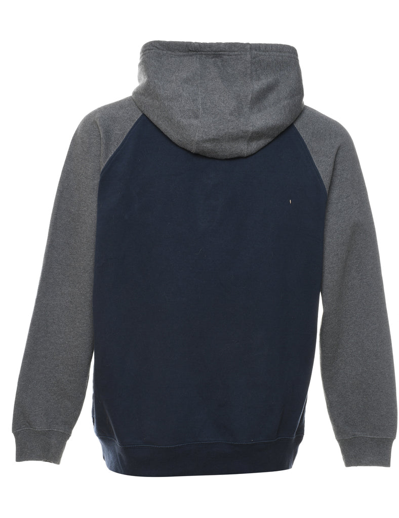 Chaps Grey & Navy Contrast Colour Hooded Sweatshirt - L