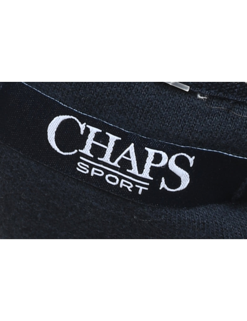 Chaps Grey & Navy Contrast Colour Hooded Sweatshirt - L