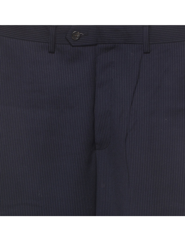 Chaps Pinstriped Navy Tapered Trousers - W34 L32