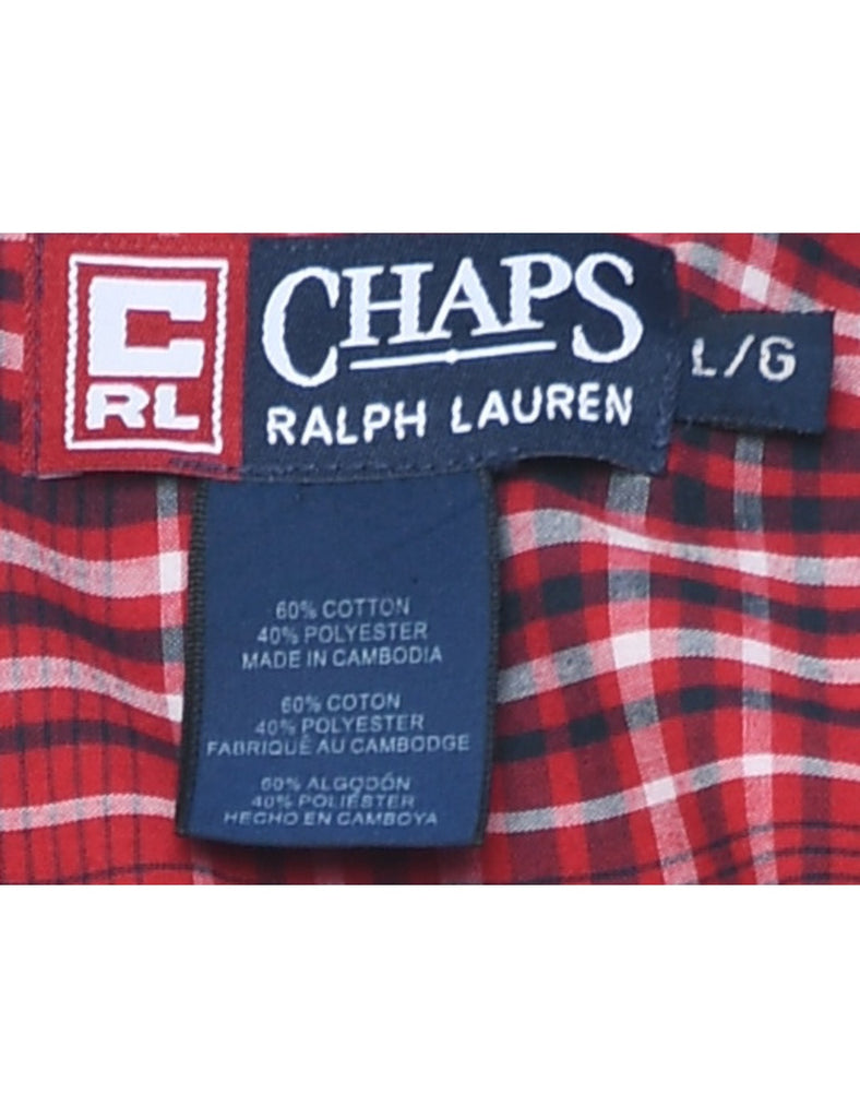 Chaps Red & White Checked Shirt - L