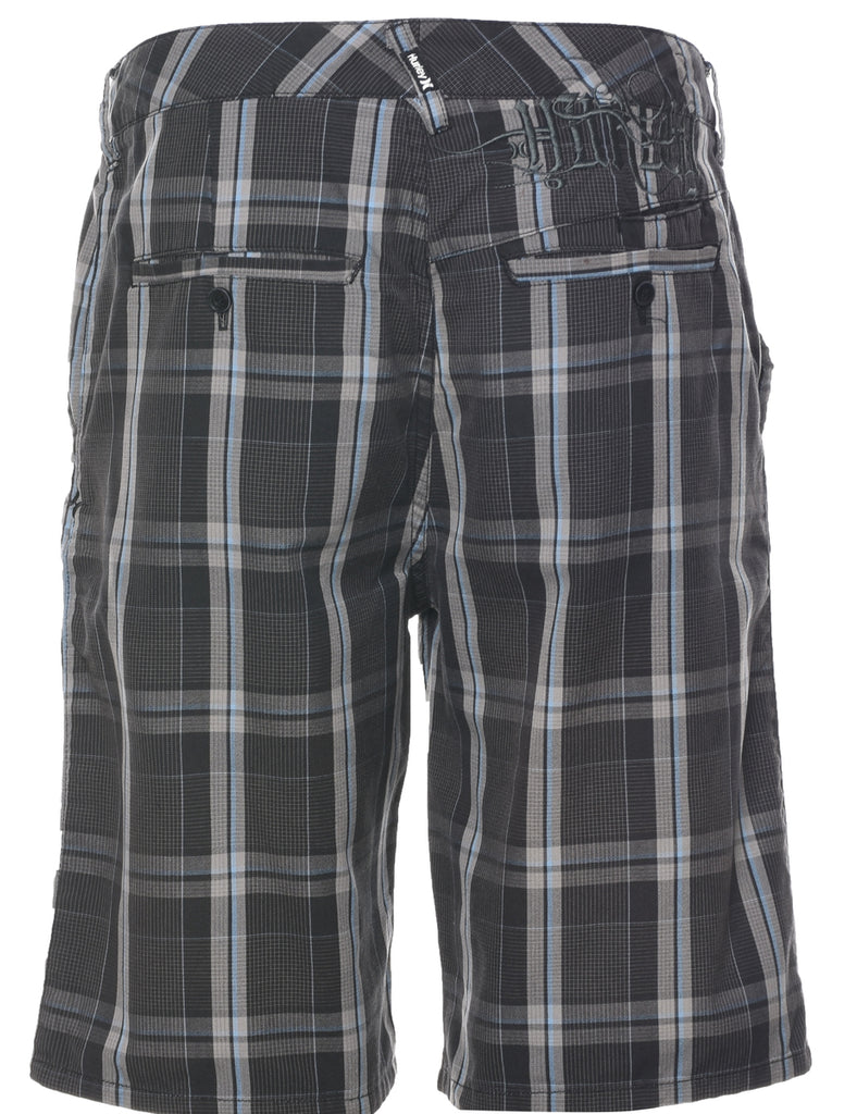 Checked Black Shorts - W33 L10