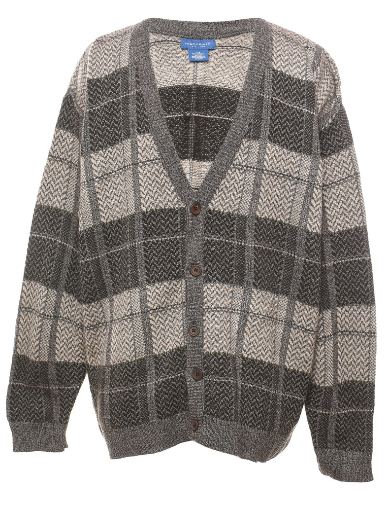 Checked Cardigan - L