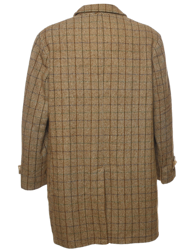 Checked Light Brown Coat - L