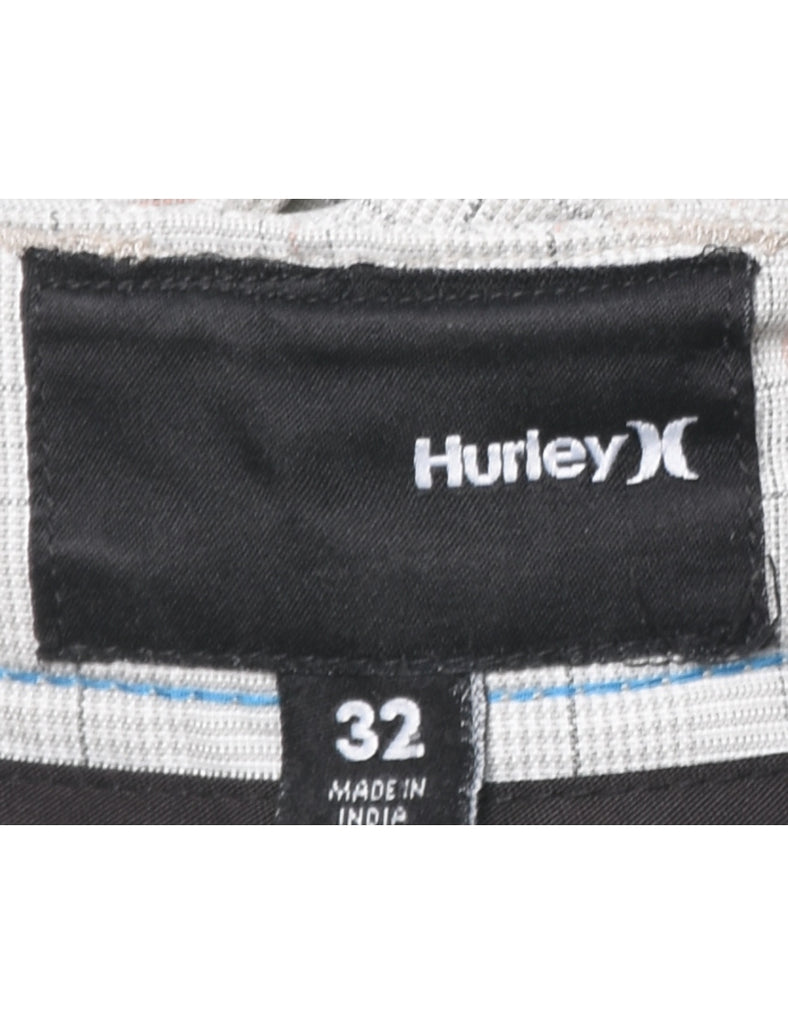 Checked Off White Shorts - W32 L10