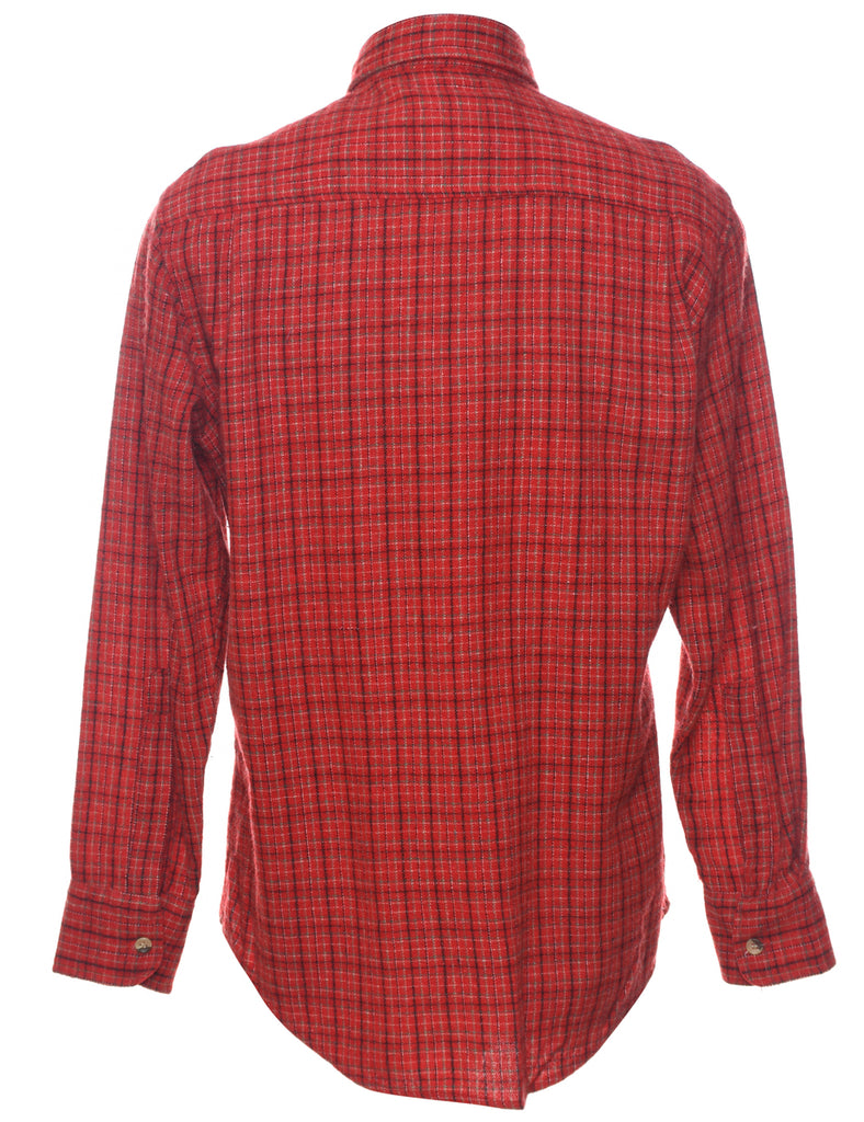 Checked Red 1990s Flannel Shirt - M