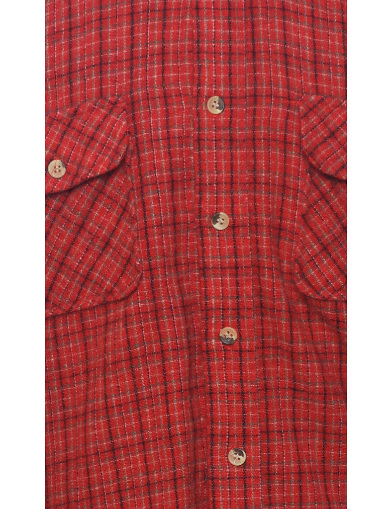 Checked Red 1990s Flannel Shirt - M