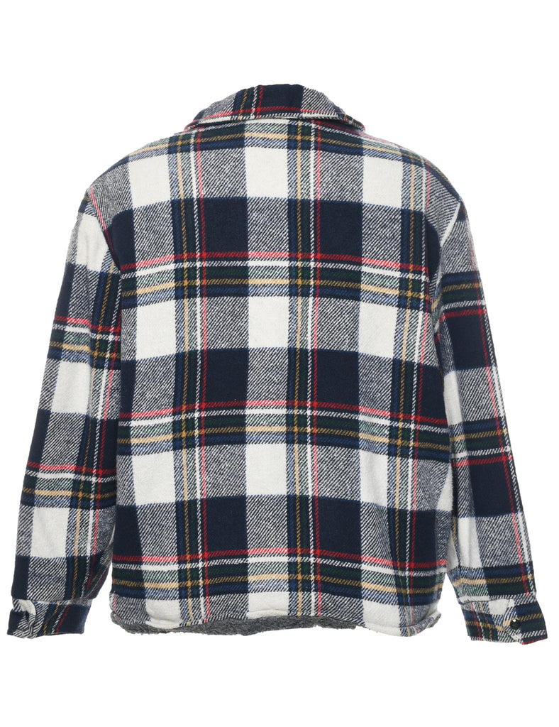 Checked Wool Coat - XL