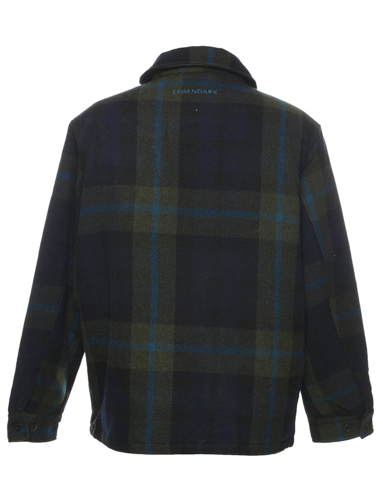 Checked Wool Coat - XL