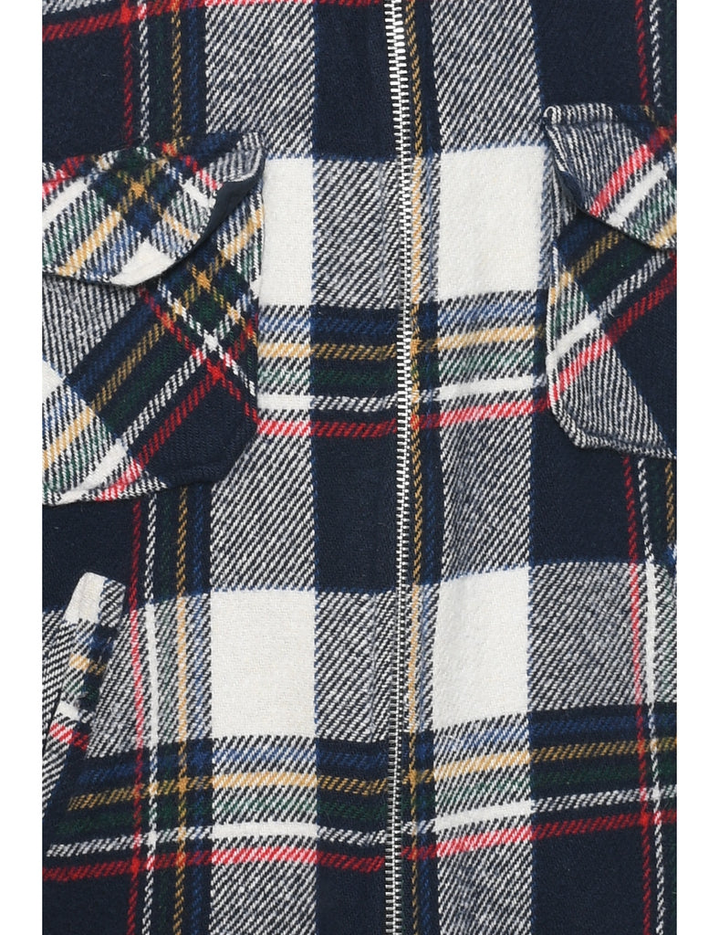 Checked Wool Coat - XL