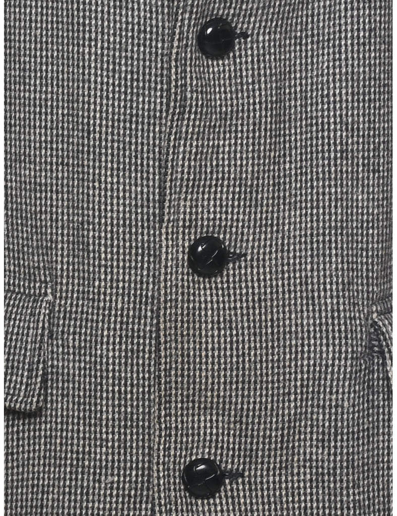 Checked Wool Coat - L