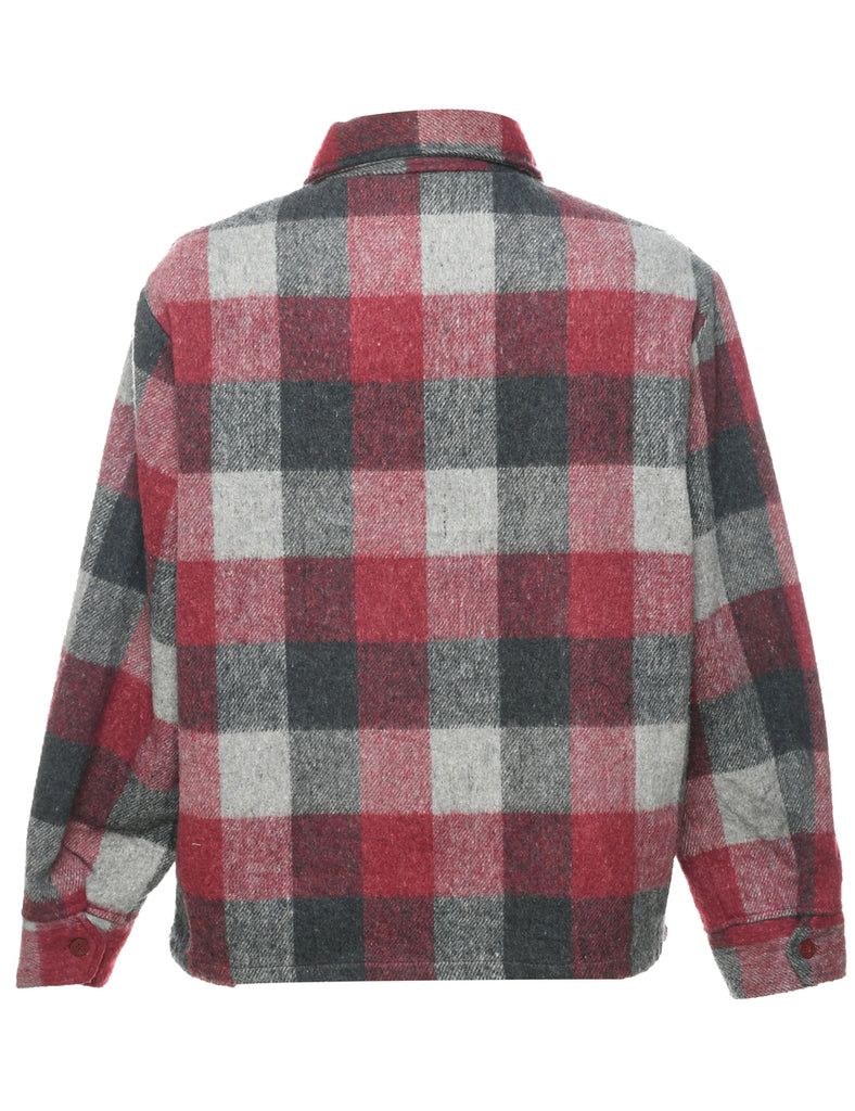 Checked Wool Jacket - L