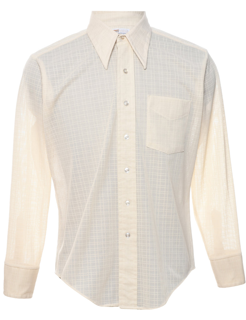 Classic Beige 1970s Shirt - M