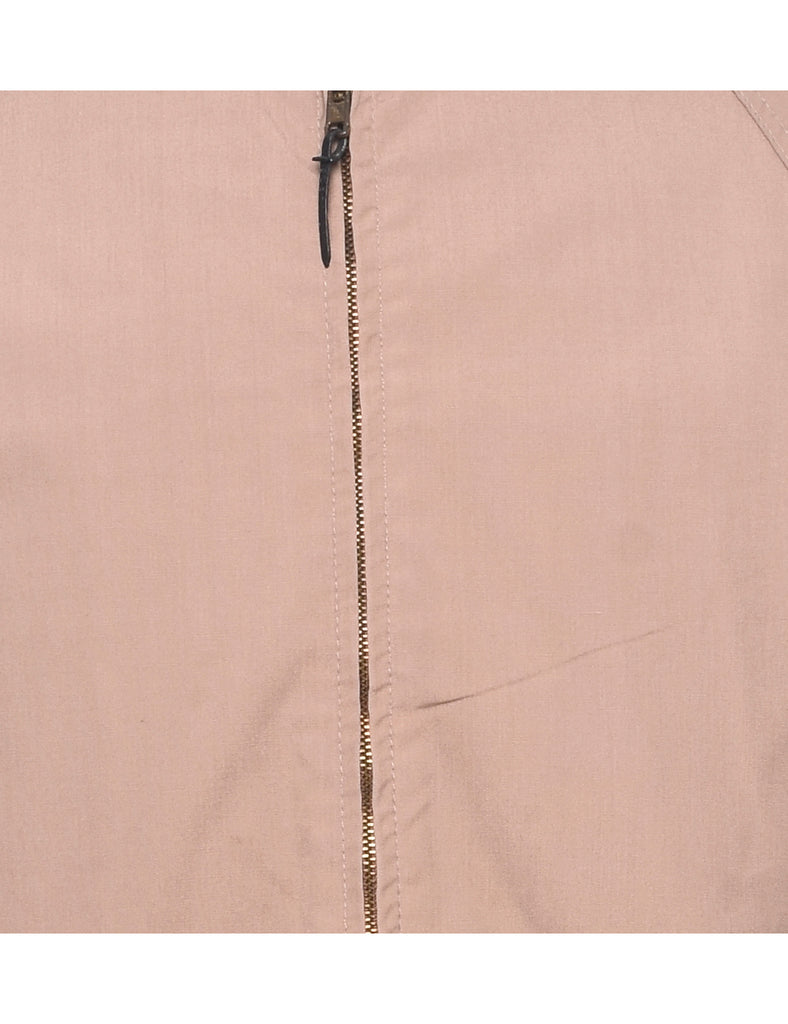 Classic Beige Zip-Front Jacket - M
