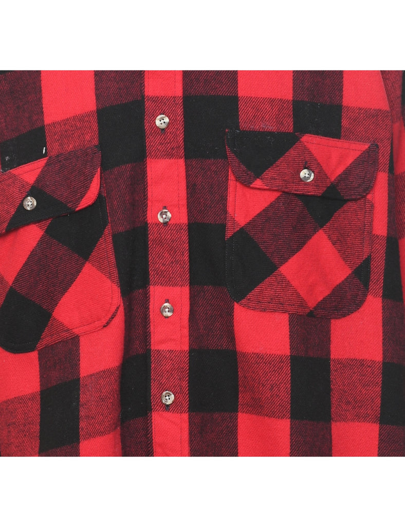 Classic Black & Red Checked Shirt - XL