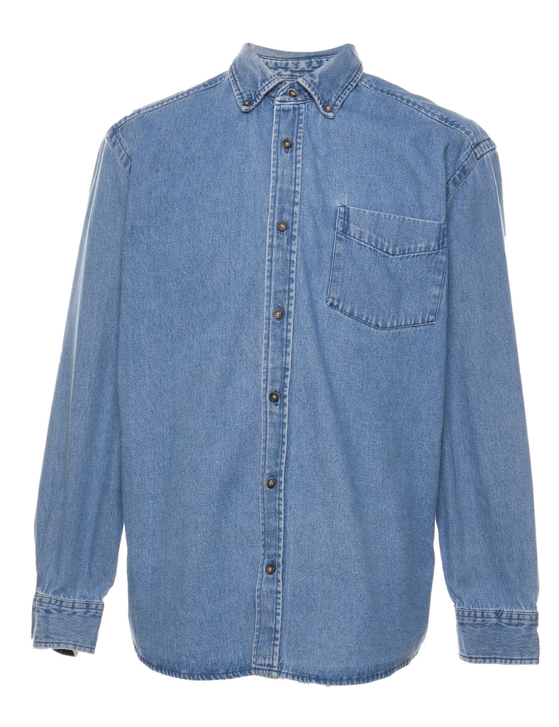 Classic Medium Wash Denim Shirt - L