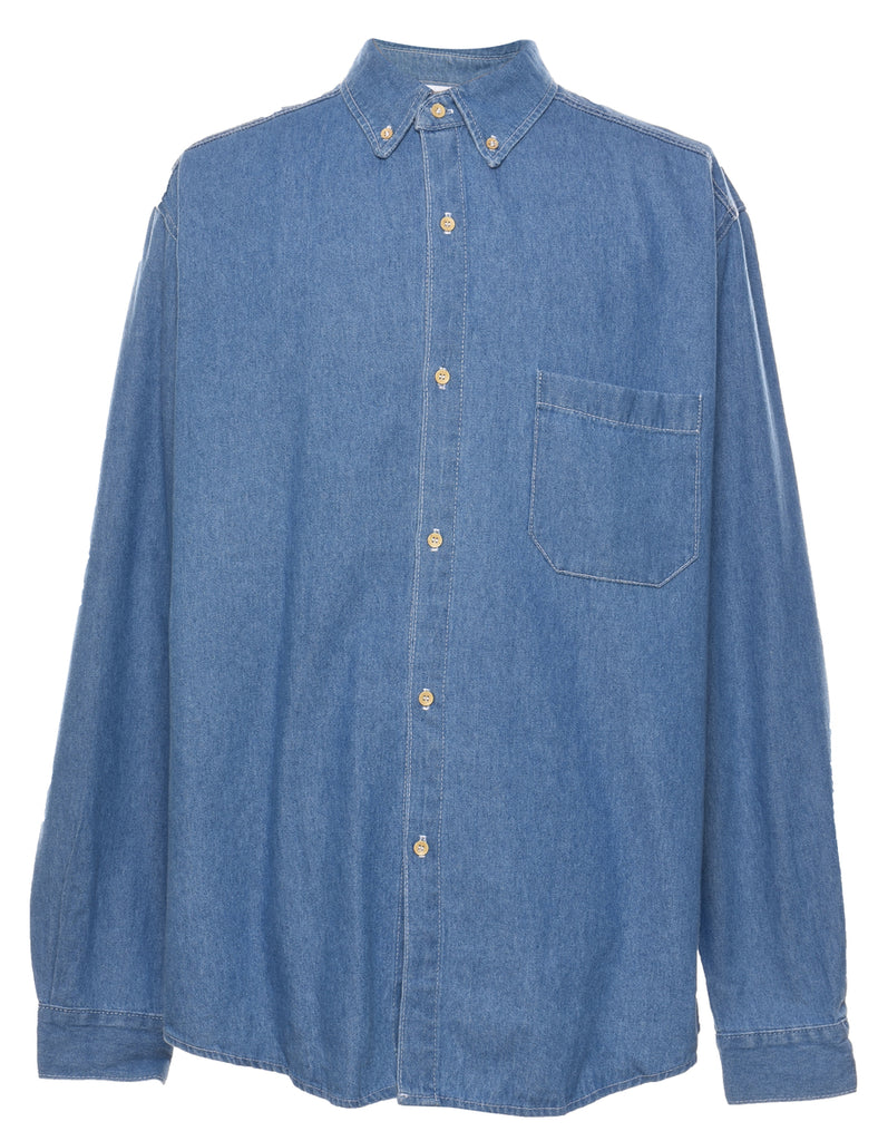 Classic Medium Wash Denim Shirt - L