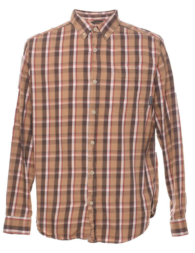 Columbia Checked Light Brown & Red Shirt - M