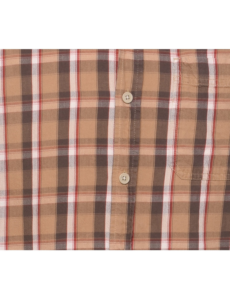 Columbia Checked Light Brown & Red Shirt - M