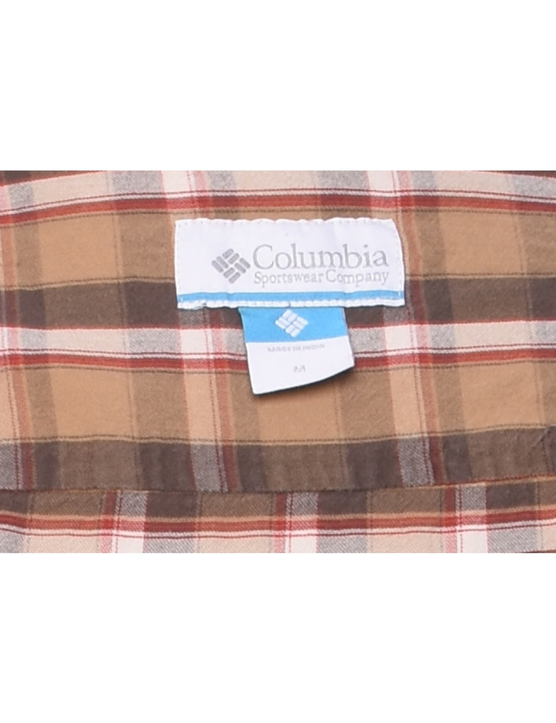 Columbia Checked Light Brown & Red Shirt - M