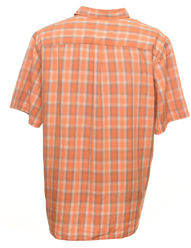 Columbia Checked Orange Short-Sleeve Shirt - XL