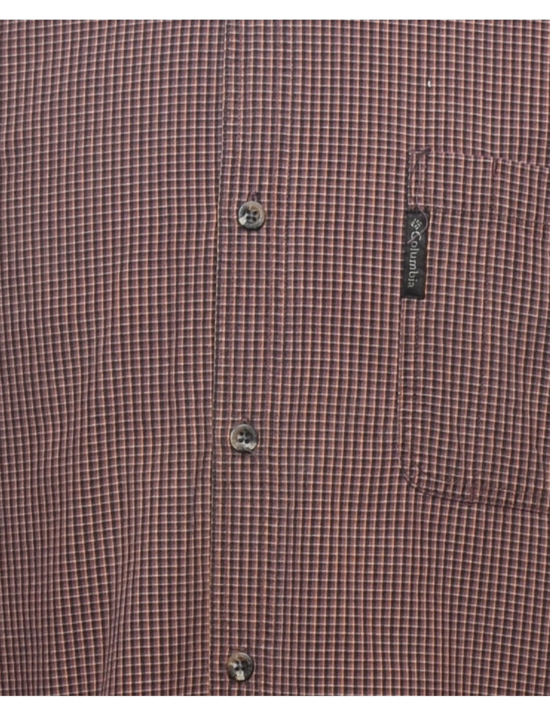 Columbia Checked Plum & Black Shirt - XL