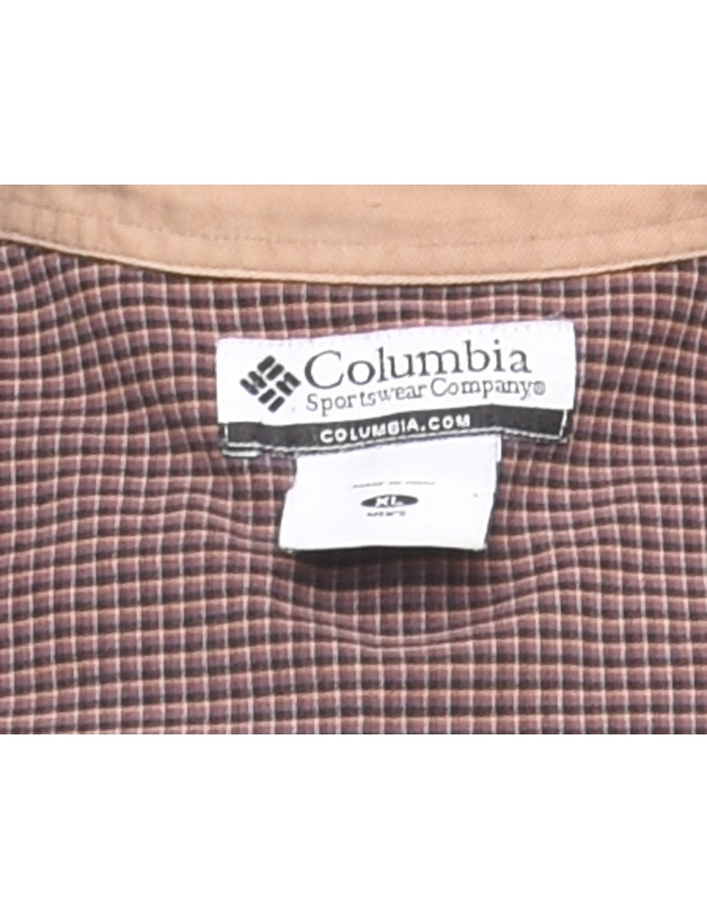 Columbia Checked Plum & Black Shirt - XL