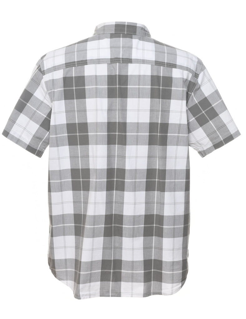 Columbia White & Light Grey Checked Shirt - L