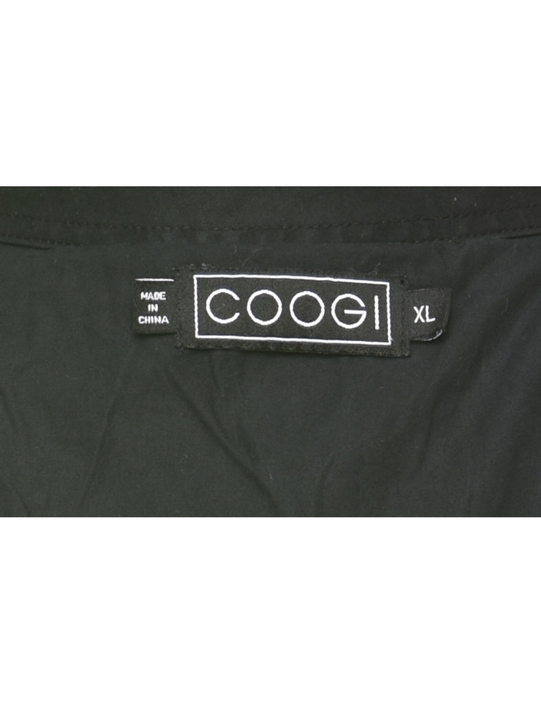 Coogi Embroidered Black 1990s Shirt - XL