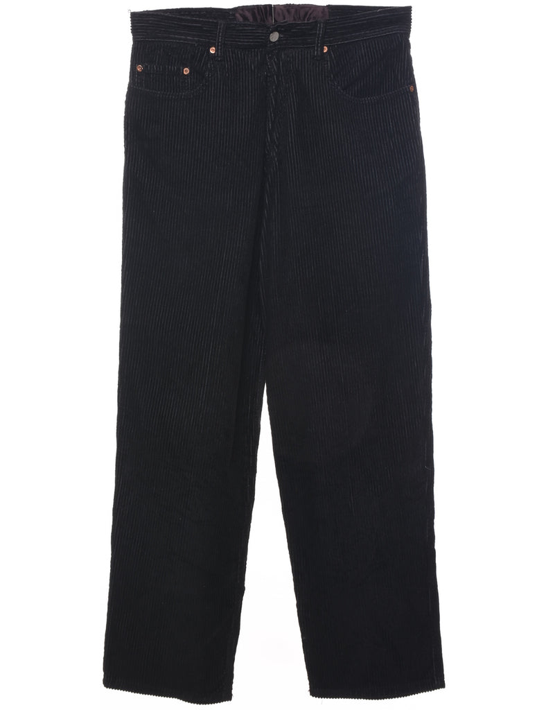 Corduroy Black Trousers - W34 L31