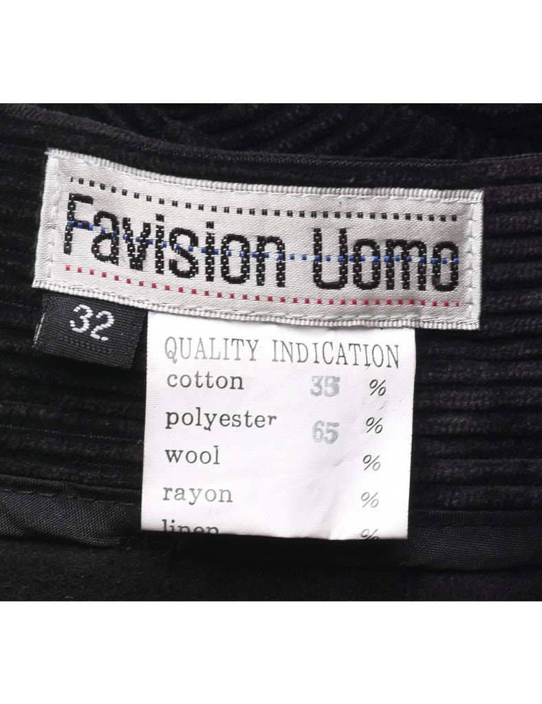 Corduroy Black Trousers - W33 L33