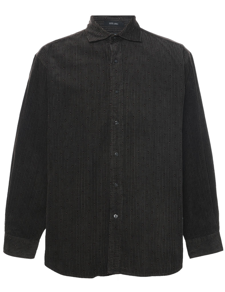 Corduroy Checked Pattern Shirt - M