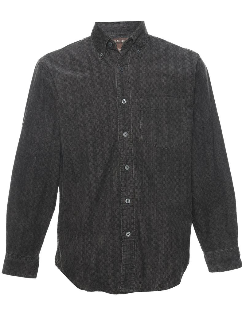 Corduroy Checked Pattern Shirt - S