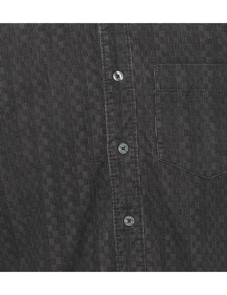 Corduroy Checked Pattern Shirt - S