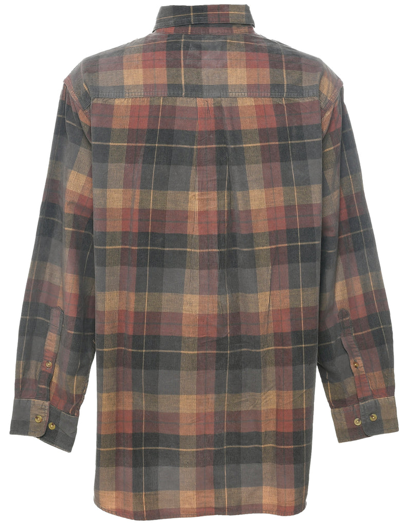 Corduroy Checked Shirt - L