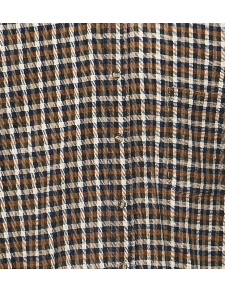 Corduroy Checked Shirt - L