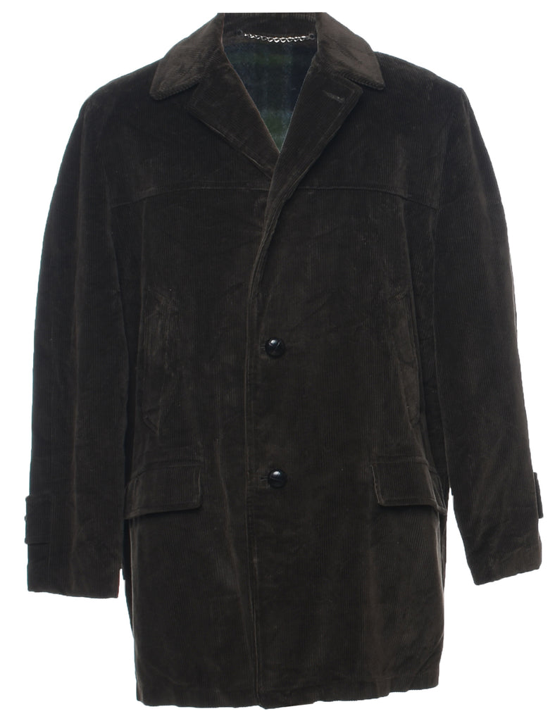 Corduroy Dark Brown Coat - L