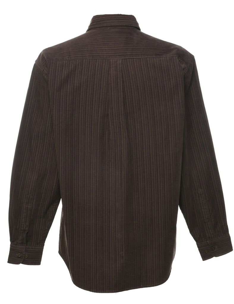 Corduroy Striped Pattern Shirt - M