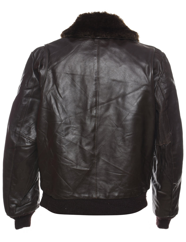 Dark Brown Boeing Leather Flight Jacket - XL