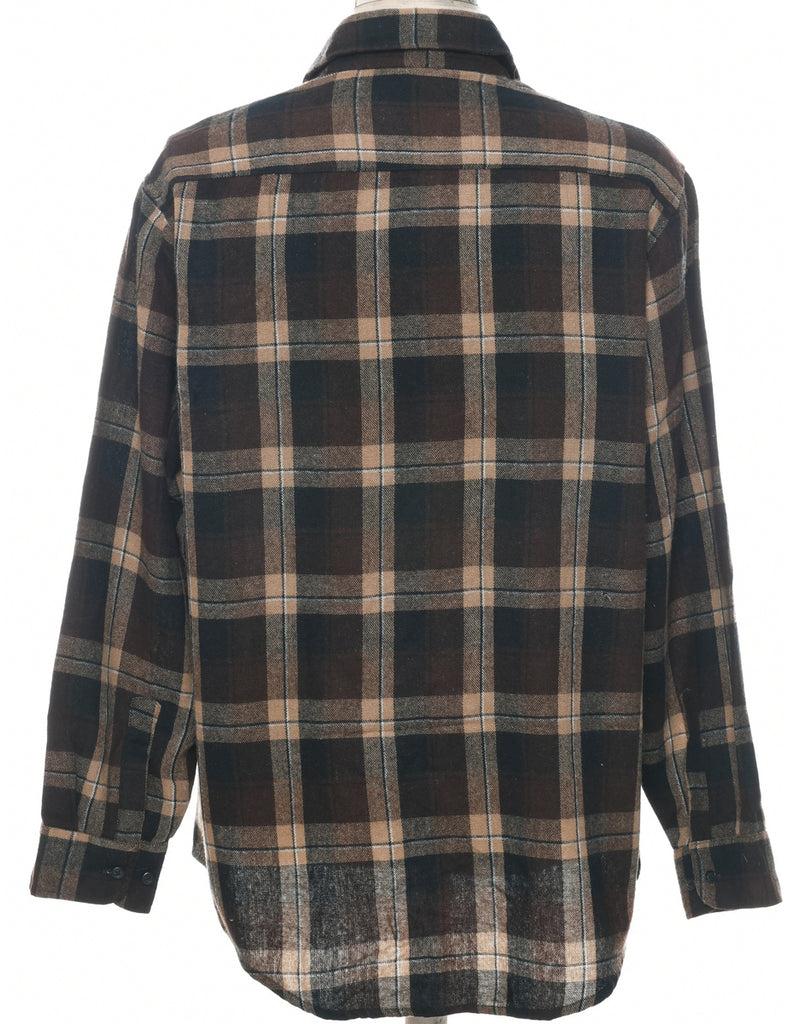 Dark Brown Checked Shirt - XL