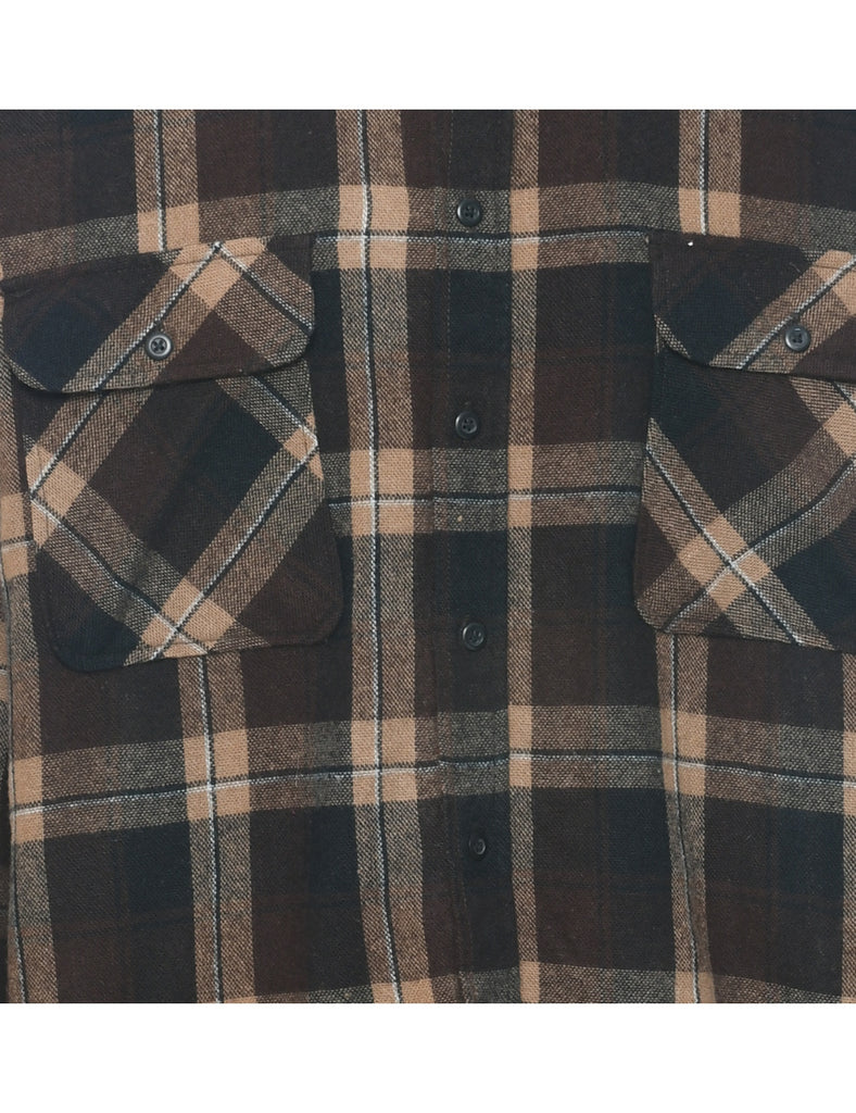 Dark Brown Checked Shirt - XL