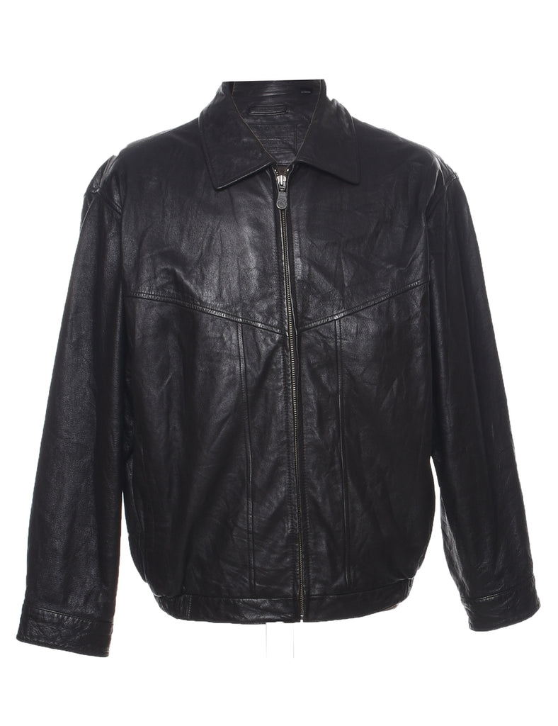 Dark Brown Leather Jacket - L