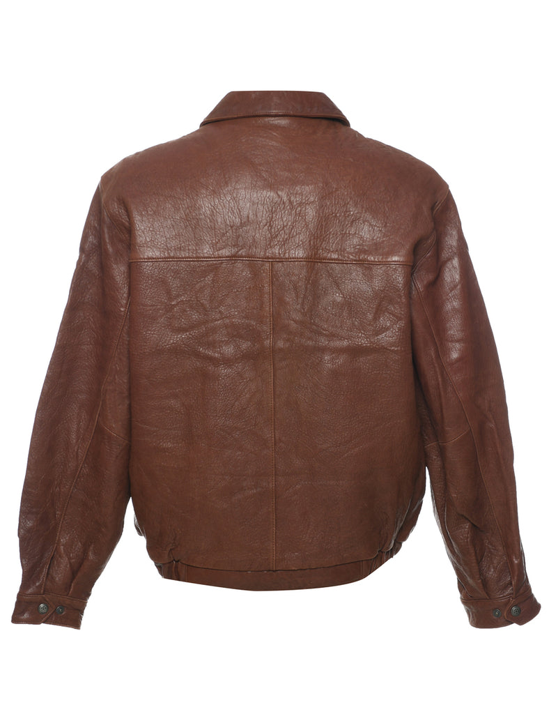 Dark Brown Leather Jacket - L