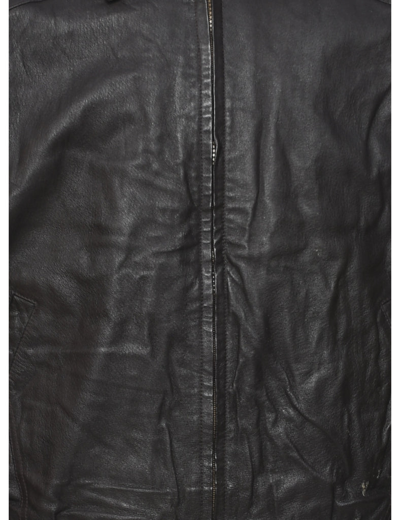 Dark Brown Leather Jacket - M