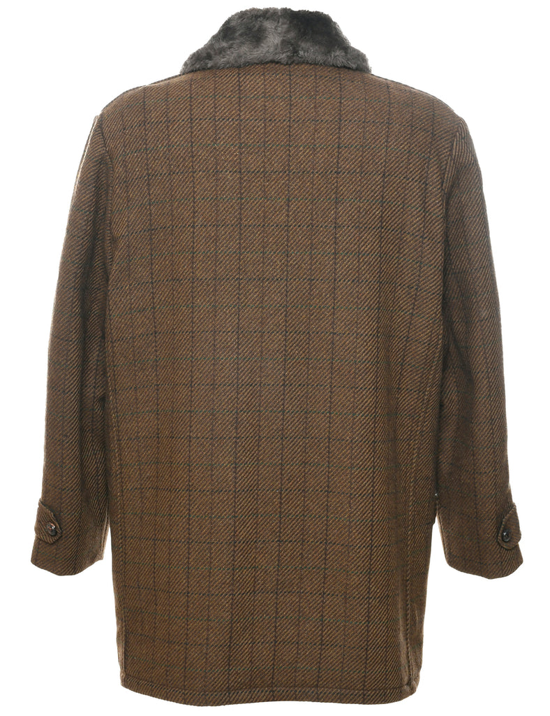 Dark Brown Wool Coat - L