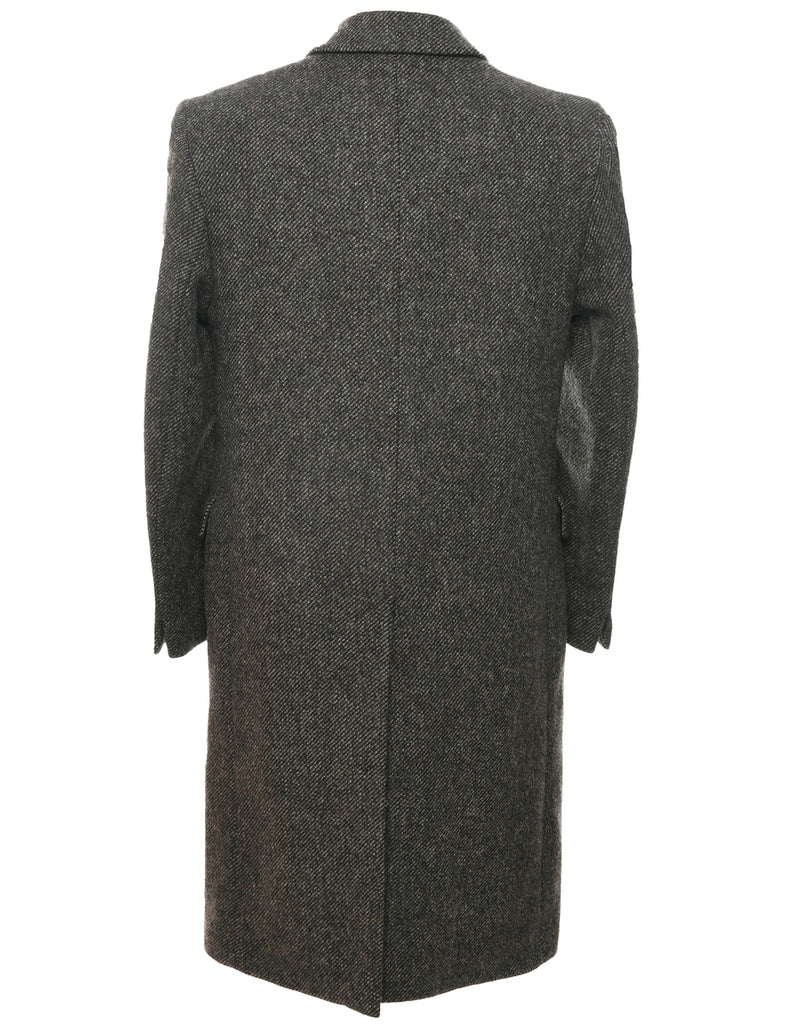 Dark Brown Wool Coat - M